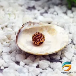 22kt Plated Red Stone Round Pendant For Women.