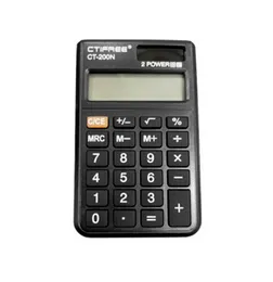 CTIFree CT-200N Pocket Calculator 8 Digit Solar Battery Flip Cover Percentage Root Mini Portable Student Office Travel