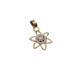 Gold Plated Flower Pendant With Stone For Ladies Fashion Stylish Rich Look Pendant For Women.