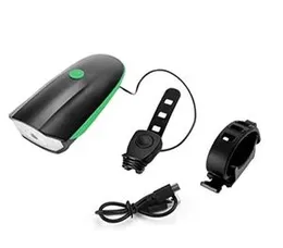USB rechargeable bicycle headlight and electric horn combination.