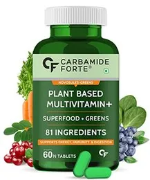 Carbamide Forte Plant Based Multivitamin Tablets (60 Veg Tablets) for Men & Women for Immunity, Energy & Detox with Ingredients like Superfoods, Green