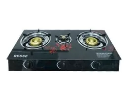 3 burner glass top gas cooker besse excellent brand