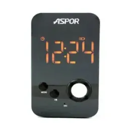 ASPOR BLUETOOTH SPEAKER WITH RETRO STYLE ALARM CLOCK - A658