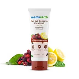 MAMAEARTH Bye Bye Blemishes Face Wash | Helps Reduce Scars & Marks | Gently Exfoliates Dead Skin Cells | Vitamin C & Mulberry Infused Facial Cleanser