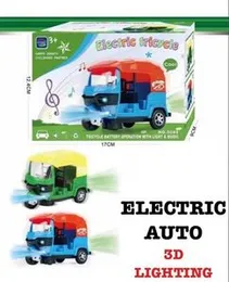 Electric Tricycle Auto Tuk Tuk Toy for Kids with Lights & Music Electric Three Wheeler with Bump & Go Action