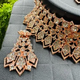 Dull gold color chocker necklace with one pair earring and one nalal theli with gold stone for girl and women