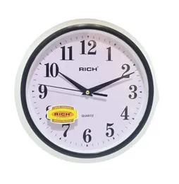 Rich Clock Wall RCH-2407 Quartz Analog Standard Round Plastic Battery Wall Clock