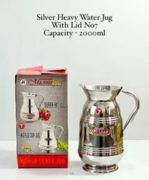 2000ml Silver heavy water jug with lid