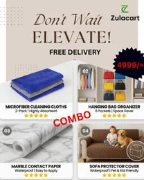 Elevate Home Combo – Cleaning Cloths, Organizer & Sofa Protector Set