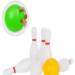 Kids Bowling Set Toy Includes 10pc Classical White Pins and 2 Ball Indoor game.