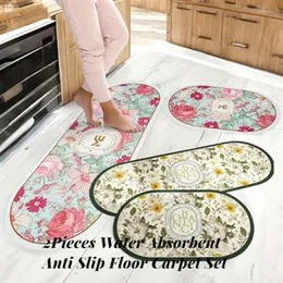 2pcs Water Absorbent Kitchen Mat