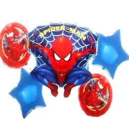 5 Pcs Foil Ballons Spider Man Birthday Party Decorations