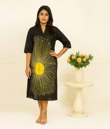 Black with Yellow and White Premium Batik SV 13