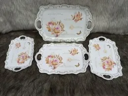 melamine trays with white design with embossed edges