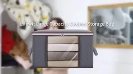 Extra Large Blanket Storage Bag â Comforter Storage with Clear Window & Sturdy Handles