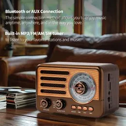 Luxury Rechargeable Bluetooth Supported Vintage/Retro FM Radio