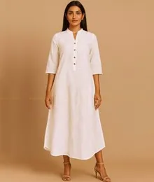 White Cotton Embroidery Frock