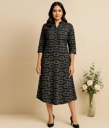 Black with Gray Lego Frock 007