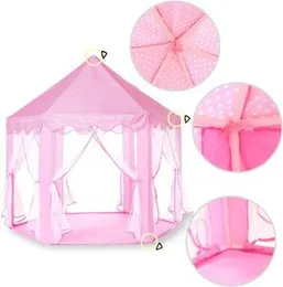 Princess Castle Tent for Girls Fairy Play Tents for Kids Hexagon Playhouse with Big Fairy Star Lights Toys for Children or Toddlers Indoor or Outdoor