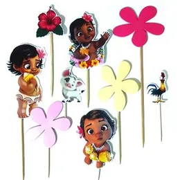 10Pcs Mona Cake Toppers Cartoon Cup Cake Decoration Cake Topper Moana Cake Topper