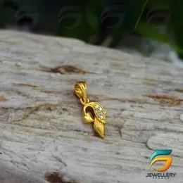 22KT The Arish Yellow Gold White Stones Pendant  For Women.