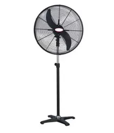 Tecsonic Industrial Fan 30" TSSF-3037 - 236W Heavy Duty Metal Blade Stand Fan Black