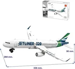 Airbus A320 Model to Assemble with Building Blocks. Versatile, efficient, short-haul commercial aircraft model. Aeromodelling.