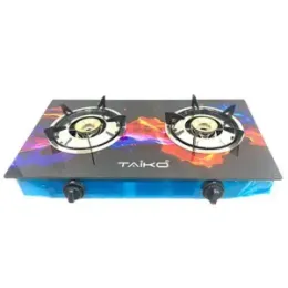 TAIKO LPG 2 BURNER GAS STOVE WITH TEMPERED GLASS TGL-002