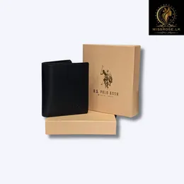 Genuine Leather Slim Trifold Wallets For Men U.S Polo
