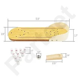 PARTEET Wooden Bowling Ball Game Indoor Toy Set for Kids