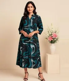 Black with Grey & Blue Lego Frock 01