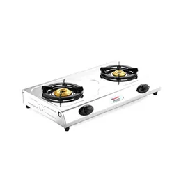 Butterfly Rhino Stainless Steel 2 Burner LPG Gas Stove, 2 Years Warranty, Made in India, Durable Gas Cooker, High Heat 2 Burner Stove