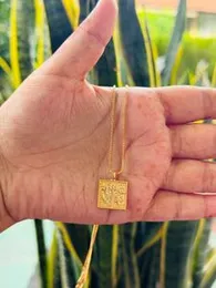 Gold Plated Cute 18-Inch Box Chain with Square Panchauda Pendant for Kids & Babies