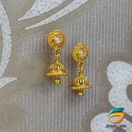 Gold Plated Stylish Beautiful Small Jimikki Earrings With Stone for women and Girls Screw Back.