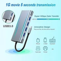 USB C HUB, USB C Multiport Adapter, 11 in 1 Dongle with 4K HDMI, VGA, Type C PD, USB3.0, RJ45 Ethernet, SD/TF Card Reader, 3.5mm AUX, Docking Station