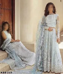 Ice Blue Embroidered Pakistani Party Wear