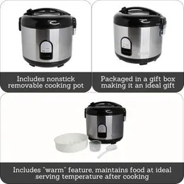 Premium Stainless Steel Non-Stick Inner Pot Rice Cooker with Steamer 1.8 Liter