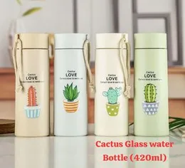 420ml Cactus Glass water Bottle