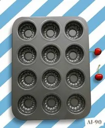 Mini Bundt Cake Pan 12-Cavity â Nonstick Fluted Brownie Bowl & Small Round Cake Mold