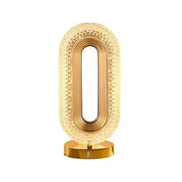 Diamond Crystal Oval Shaped Rechargeable Table Lamp