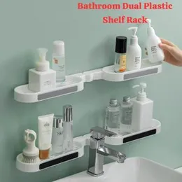Bathroom Dual Plastic Shelf Rack
