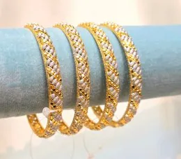 High-End Dubai White Gold Bangles â Imported Luxury Design 1Pair