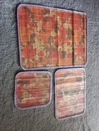 Kitchen Accessories Placemats 3 in 1 set bamboo Non-Slip Heat Resistant Dining Table Placemats Stain Resistant Anti-Skid Washable Table Mats