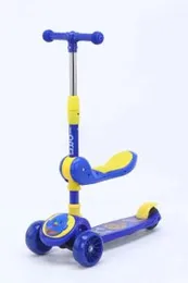 Seat Scooter|3 Wheel Foldable Kids Scooter - Foldable Seat, LED Wheel Lights, Adjustable Handlebar, Rear Foot Brake, Lean-to-Steer, Anti-Slip Deck, Id