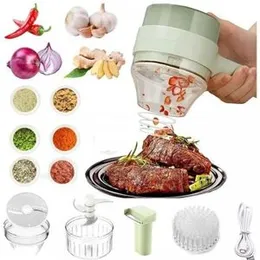 Electric Vegetable Cutter Set, Wireless Vegetable Cutter Electric, Multifunction Hand Vegetable Cutter Set, Portable Chopper, Vegetable Slicer, Rechar