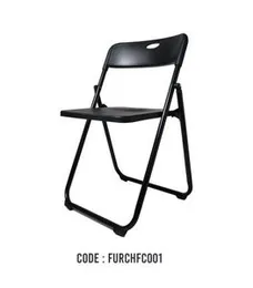 BLACK ABS PLASTIC/METAL FOLDING CHAIR FX-3017
