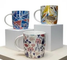 Large Capacity Hand-Painted Porcelain Coffee & Tea Mug |Floral Bird Creative Breakfast Cup