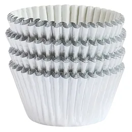 100pcs Silver Cupcake Baking Liners 9cm for Muffins & Cakes Durable and Non-Stick Premium Baking Cups