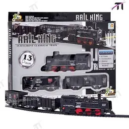 13/19 Pcs Rail King Intelligent Classic Train Toy Set for Kids (Battery Operated)