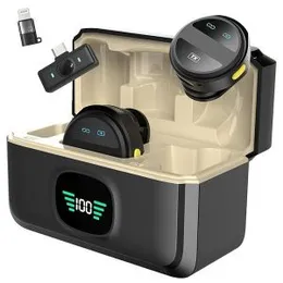 Q8 Wireless Lavalier Microphone | Magnetic Button Display Screen ANC (Type C | Lightning)